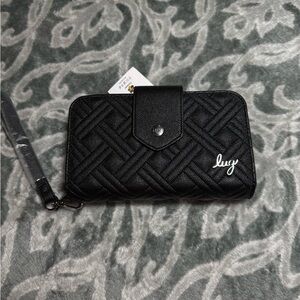 Lug Black Textured Women's Wallet